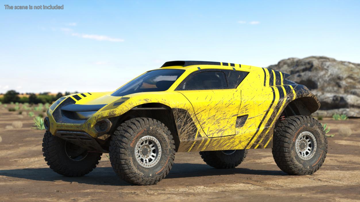 3D model Extreme E Car Racing Electric SUV Dirty Rigged for Cinema 4D