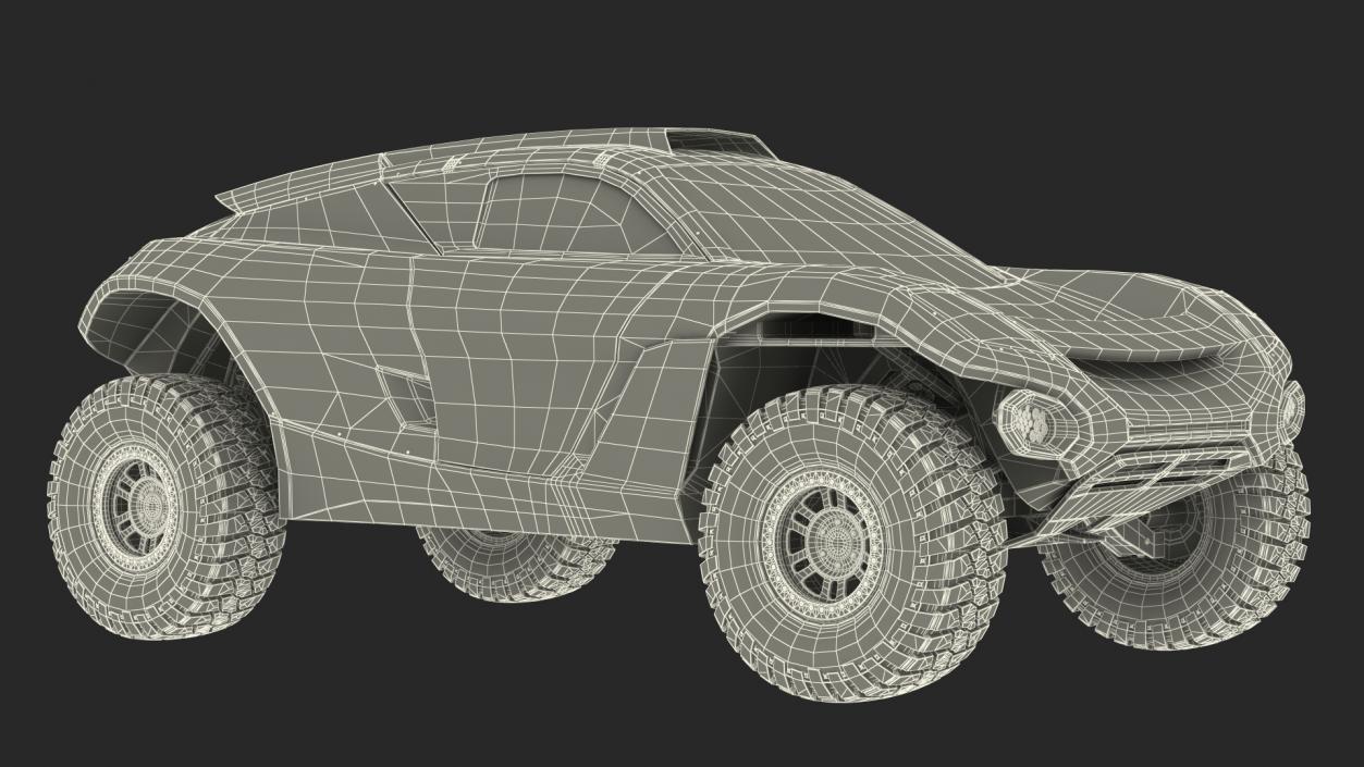 3D model Extreme E Car Racing Electric SUV Dirty Rigged for Maya