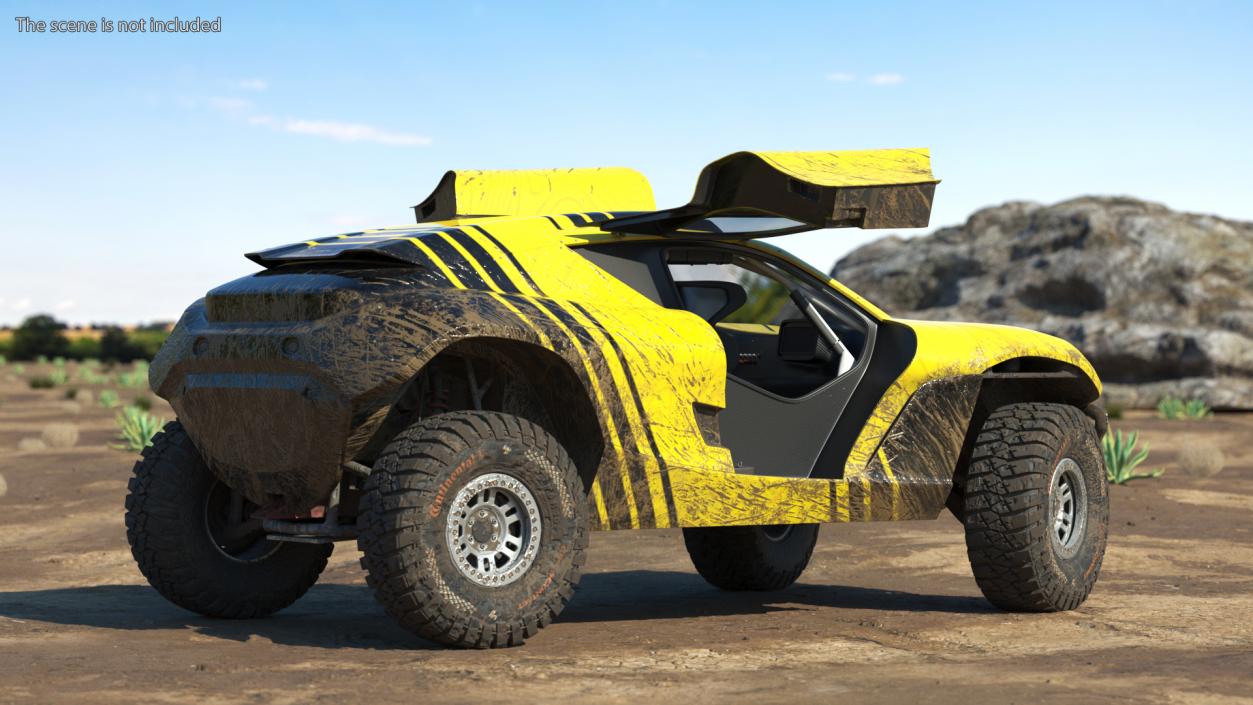 3D model Extreme E Car Racing Electric SUV Dirty Rigged for Maya