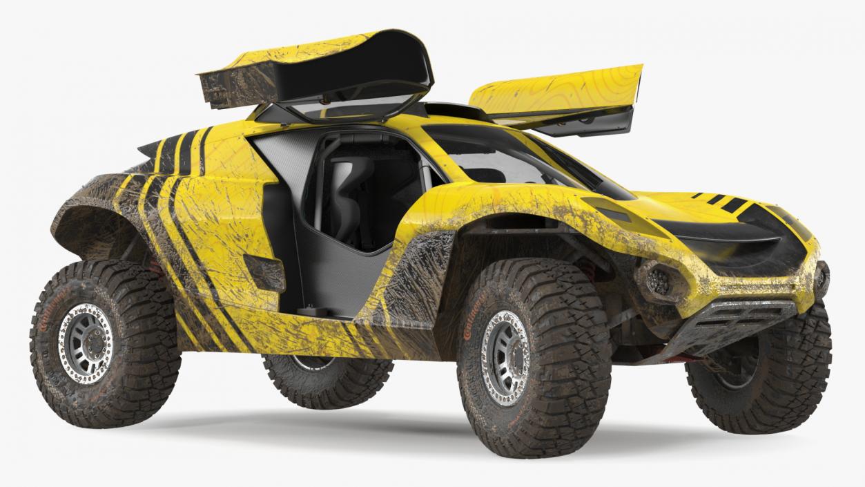 3D model Extreme E Car Racing Electric SUV Dirty Rigged for Maya