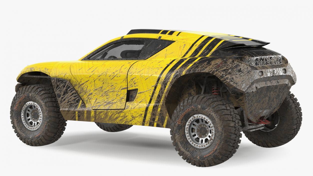 3D model Extreme E Car Racing Electric SUV Dirty Rigged for Maya