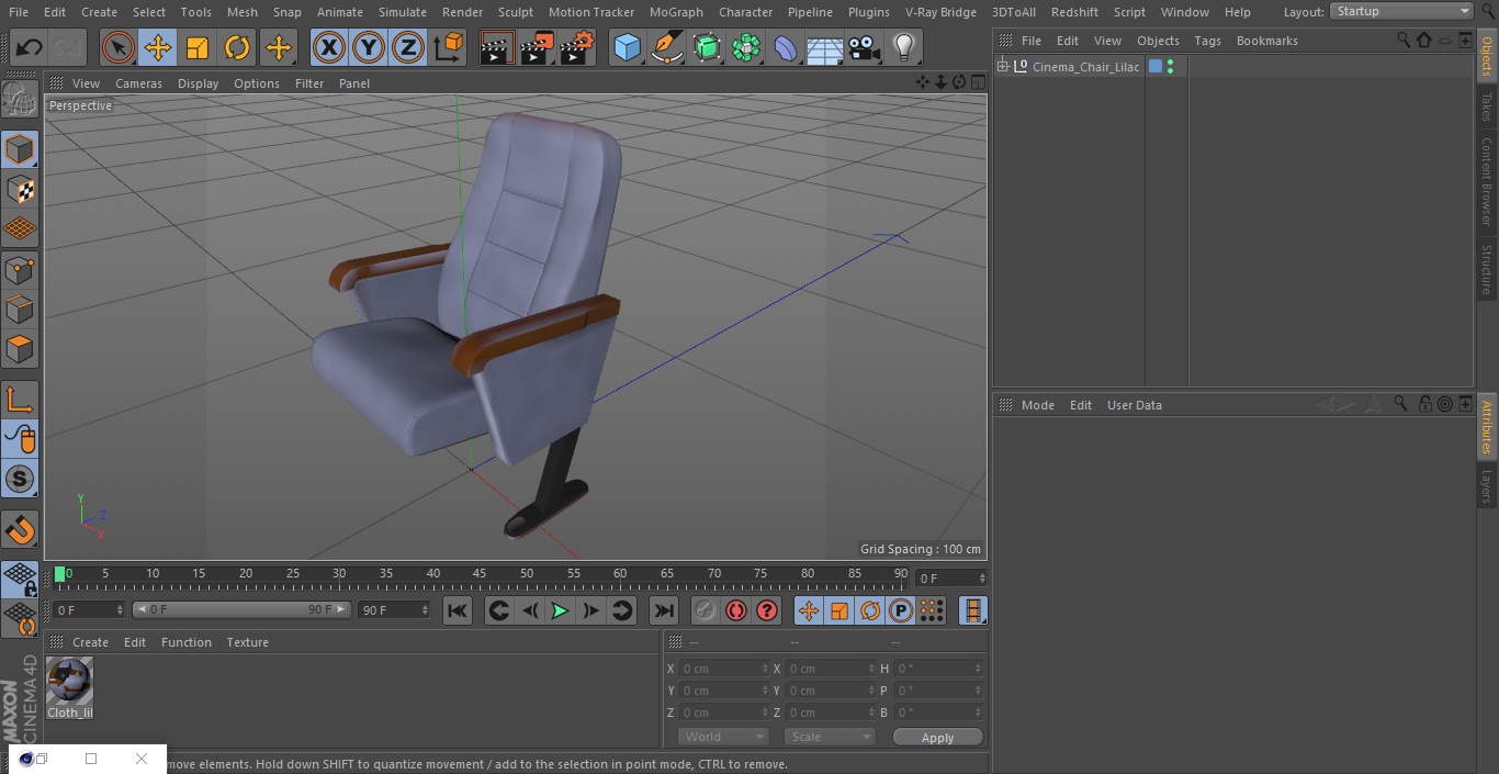 3D Cinema Chair Lilac model