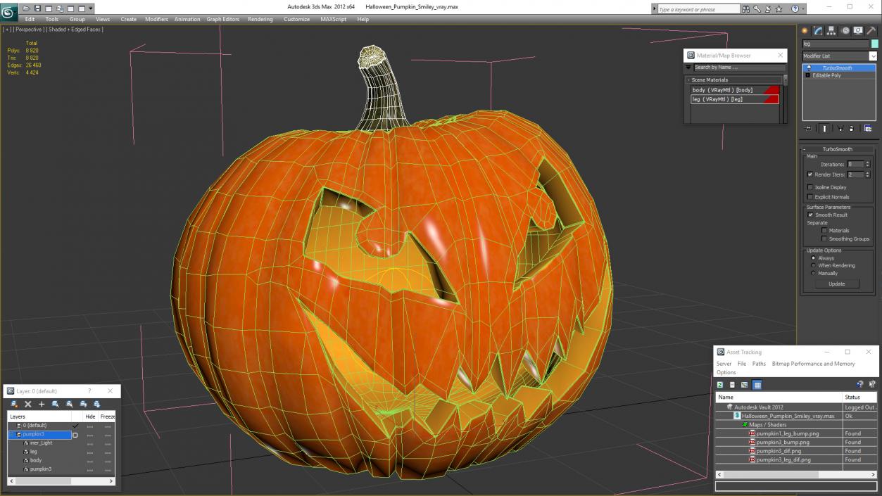 Halloween Pumpkin Smiley 3D model