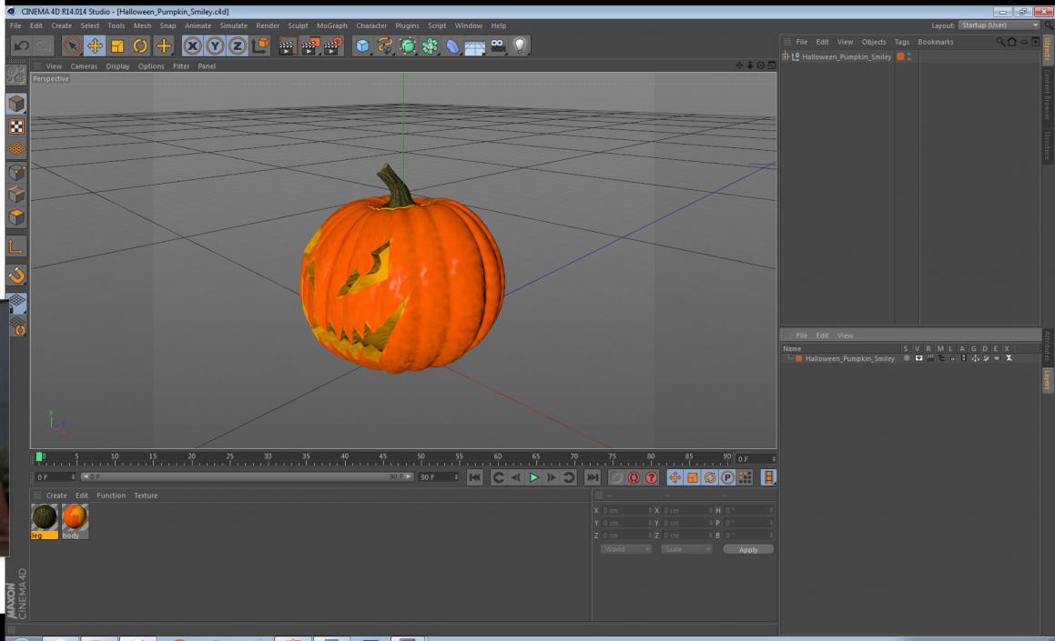 Halloween Pumpkin Smiley 3D model