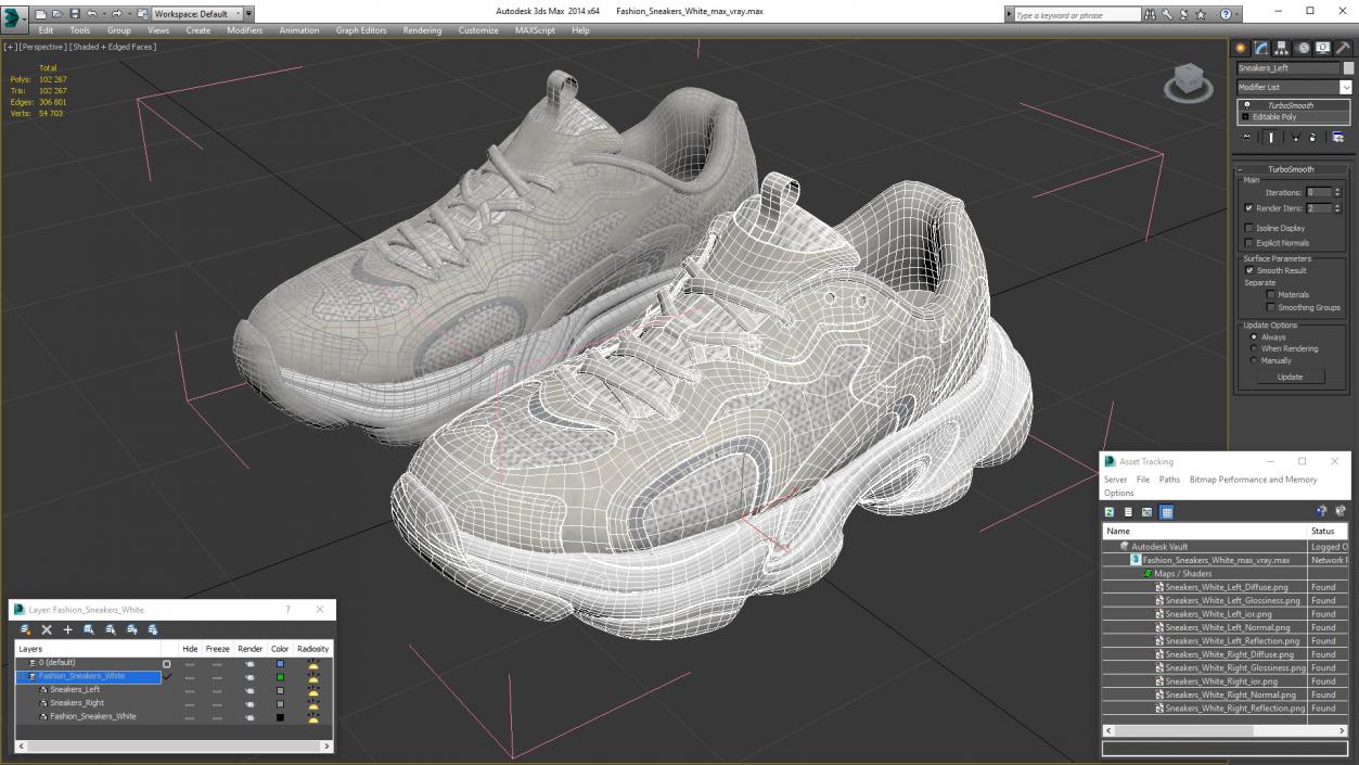 Fashion Sneakers White 3D