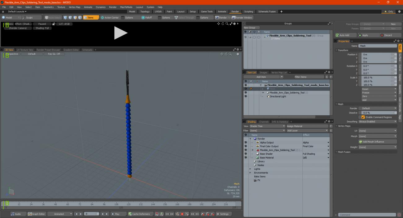 3D Flexible Arm Clips Soldering Tool model