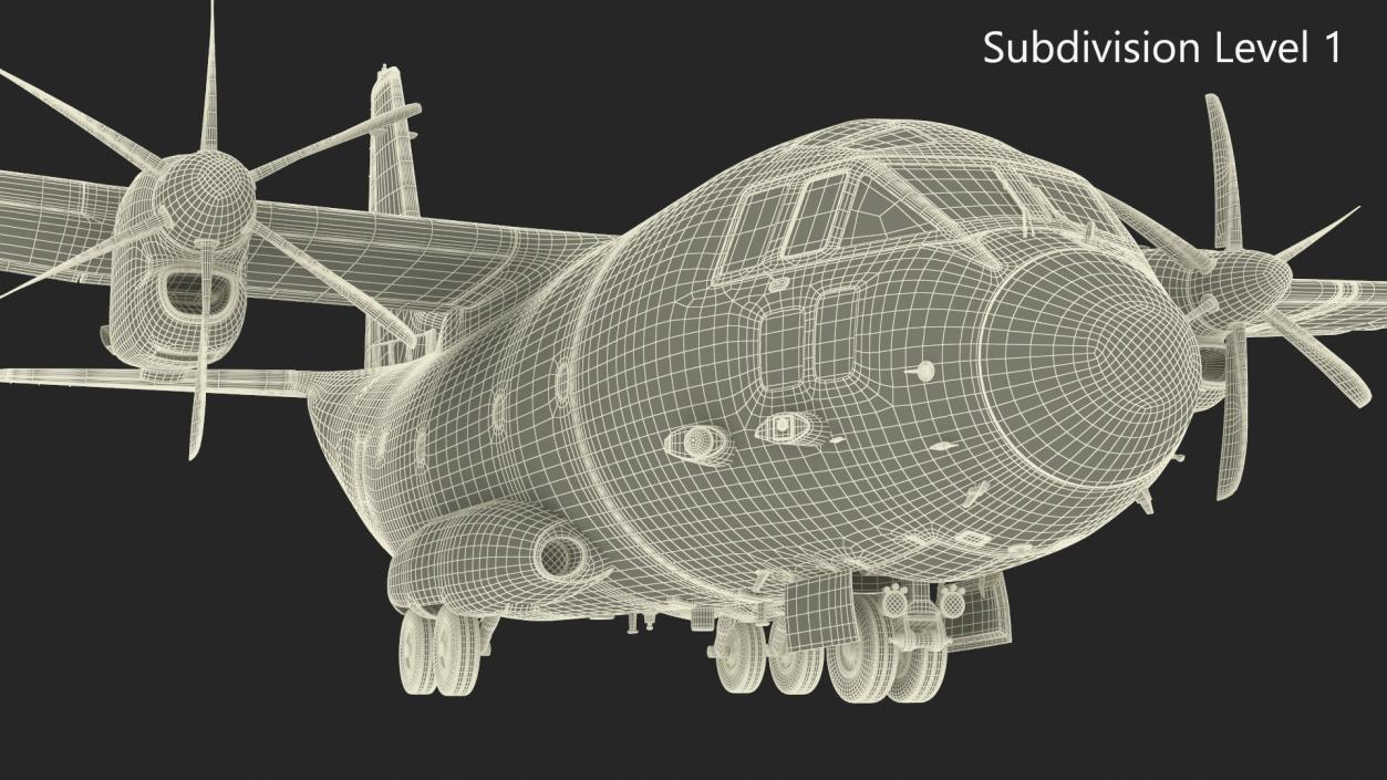 3D model Multi-role Aircraft Grey Simplified