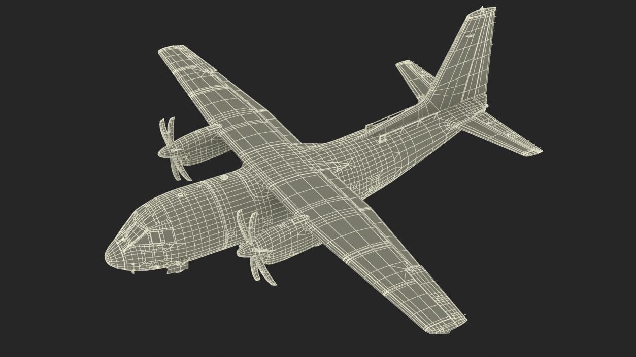 3D model Multi-role Aircraft Grey Simplified