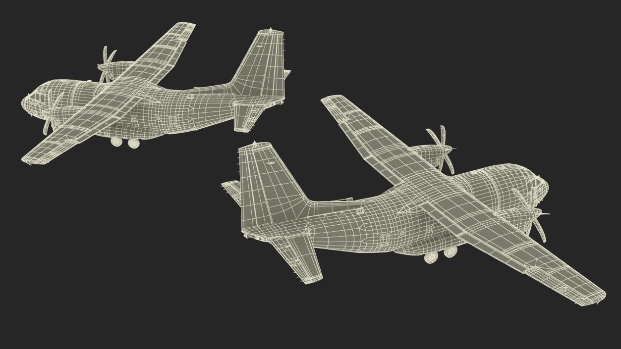 3D model Multi-role Aircraft Grey Simplified