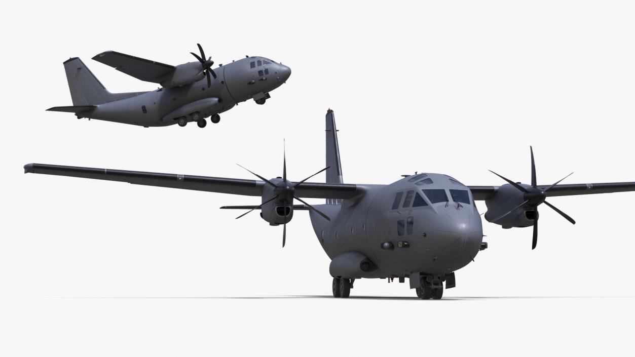 3D model Multi-role Aircraft Grey Simplified