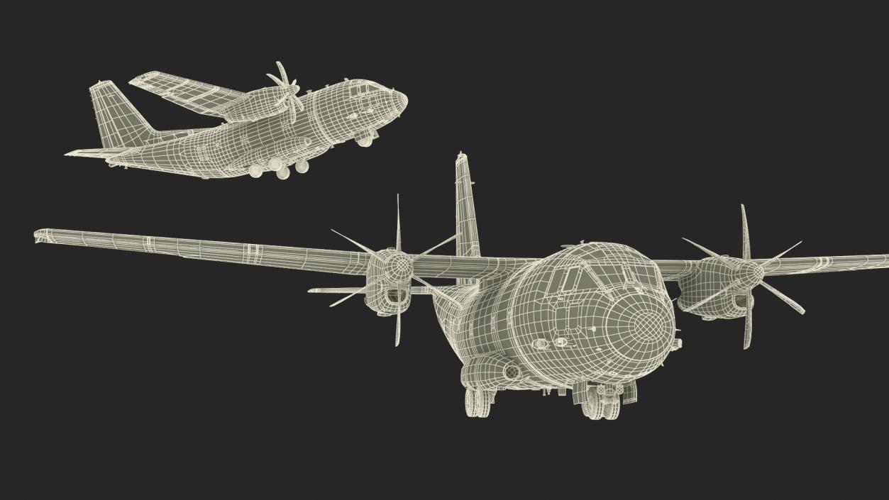 3D model Multi-role Aircraft Grey Simplified