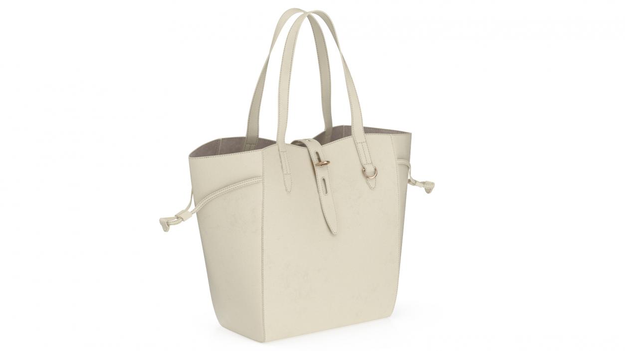 3D model Leather Shopper Tote Bag Beige