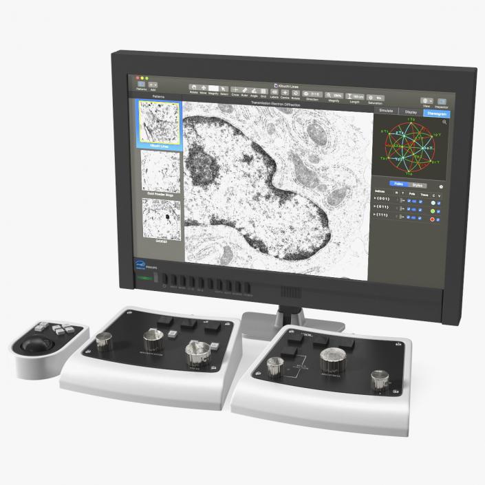 3D Electron Microscope Monitor With Control Panel