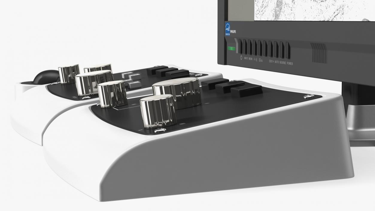 3D Electron Microscope Monitor With Control Panel