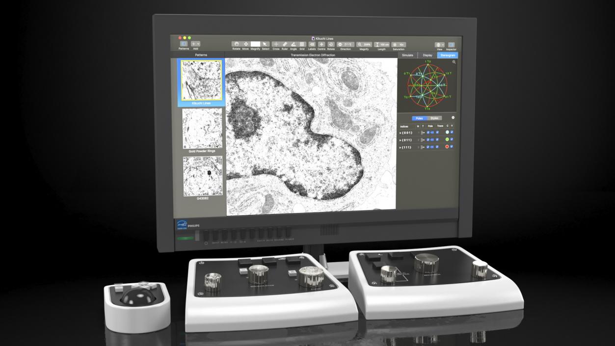 3D Electron Microscope Monitor With Control Panel