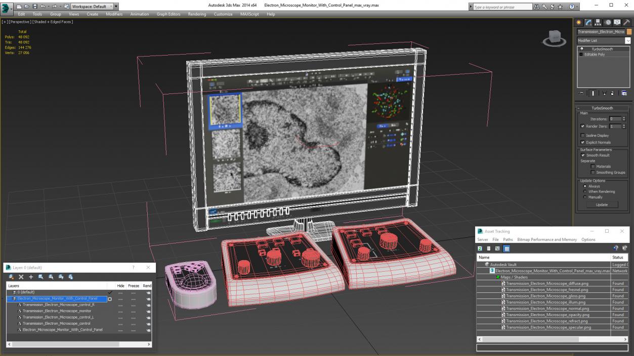 3D Electron Microscope Monitor With Control Panel