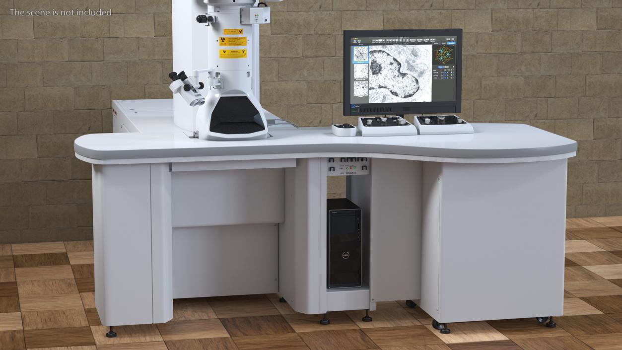 3D Electron Microscope Monitor With Control Panel