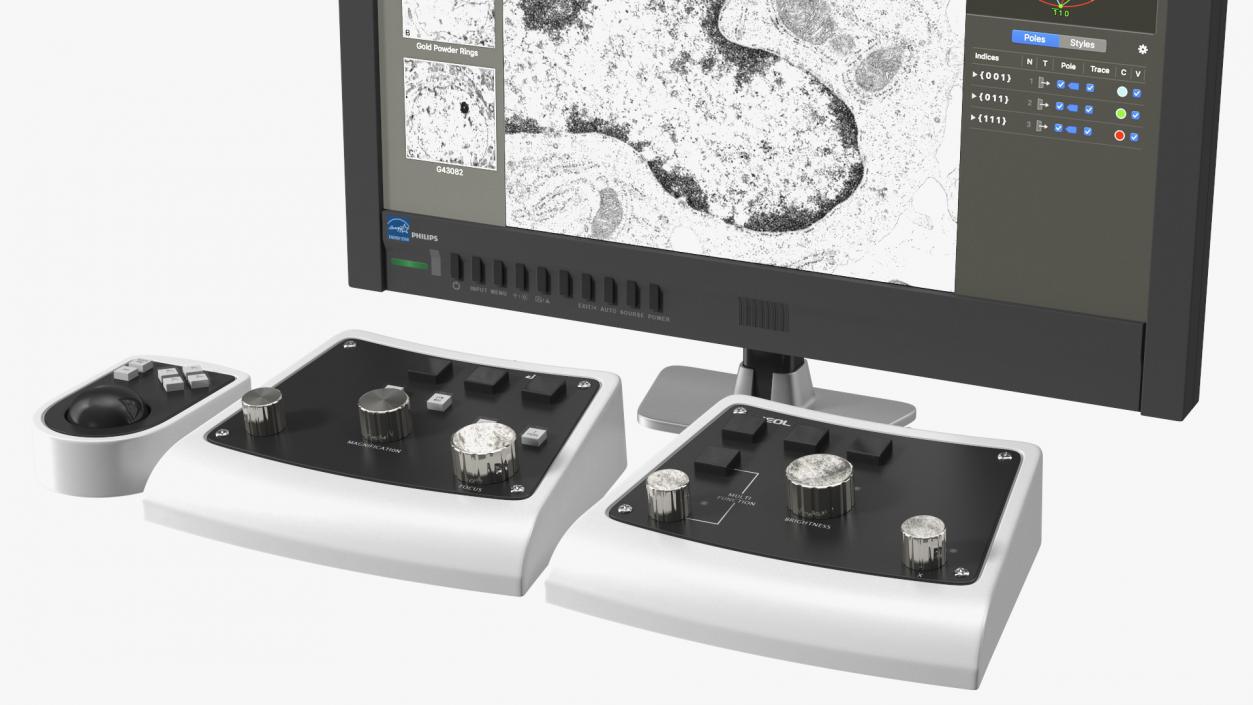 3D Electron Microscope Monitor With Control Panel