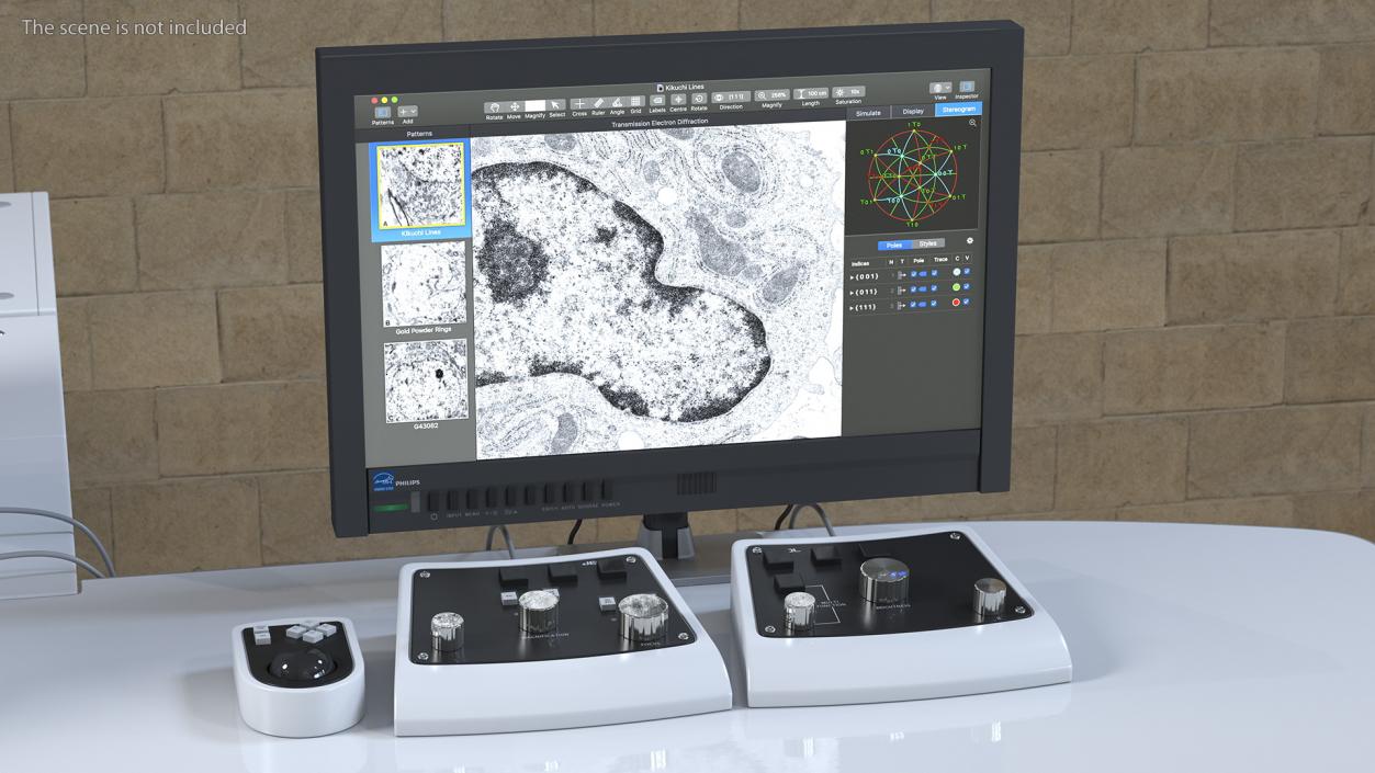 3D Electron Microscope Monitor With Control Panel