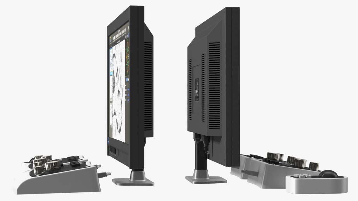 3D Electron Microscope Monitor With Control Panel