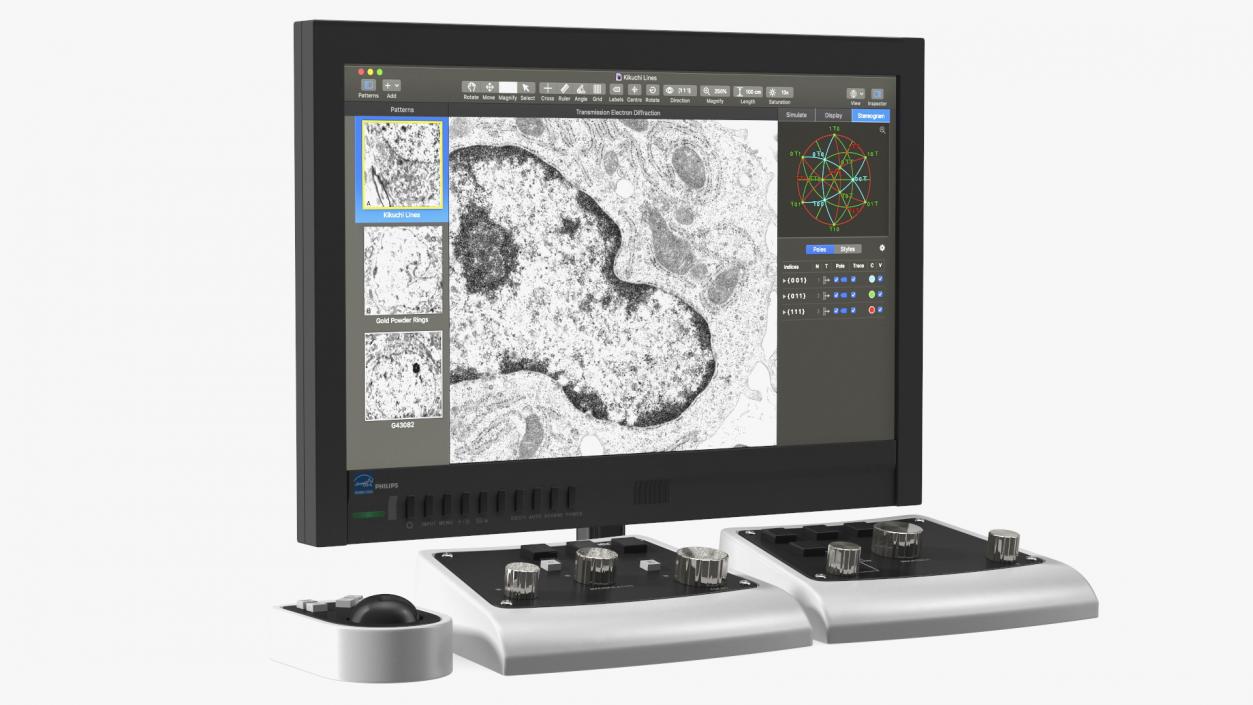 3D Electron Microscope Monitor With Control Panel