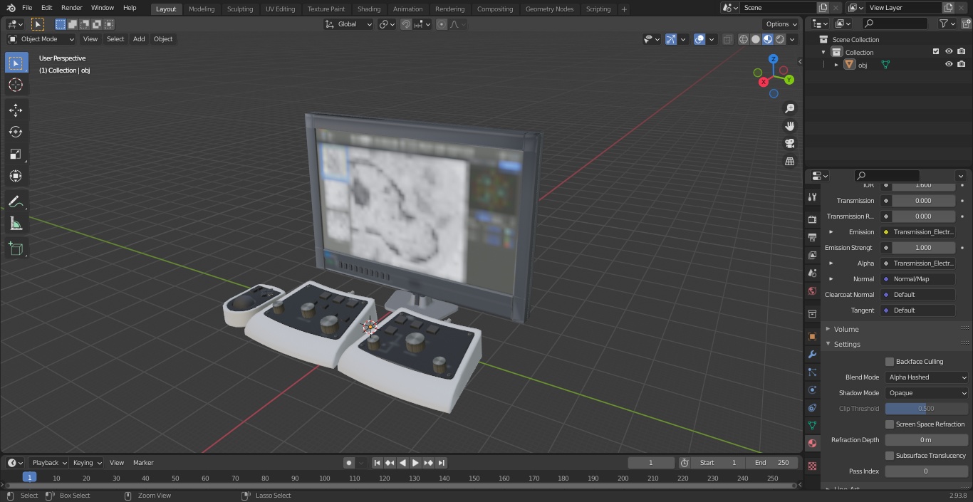 3D Electron Microscope Monitor With Control Panel