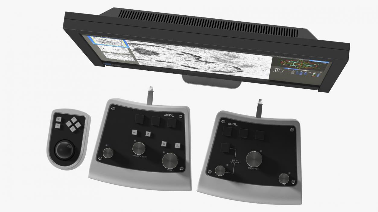 3D Electron Microscope Monitor With Control Panel