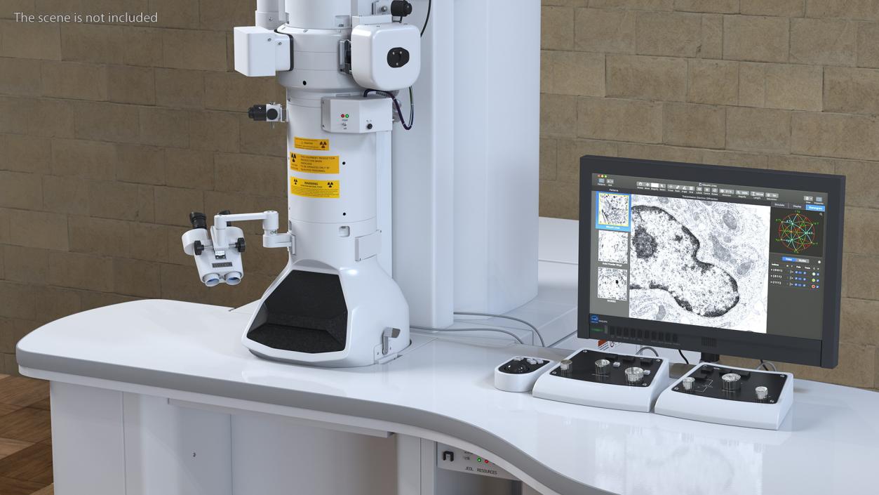 3D Electron Microscope Monitor With Control Panel