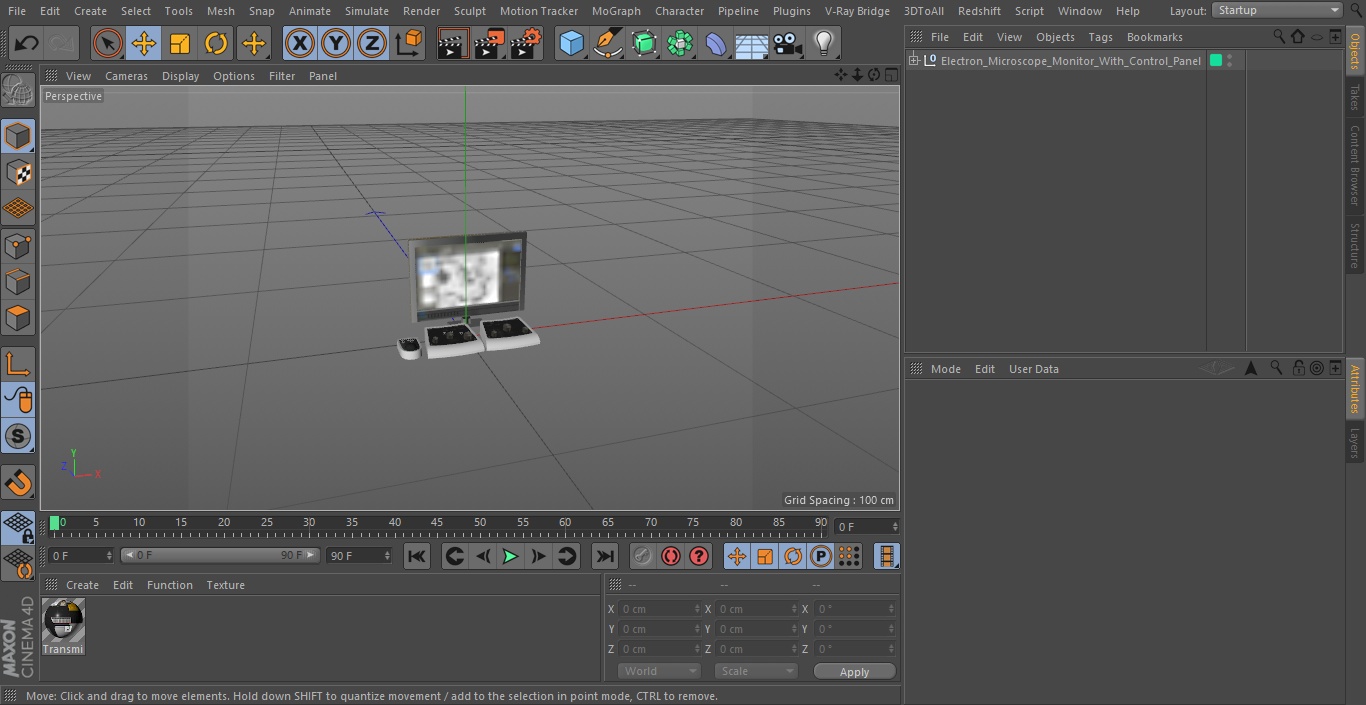 3D Electron Microscope Monitor With Control Panel