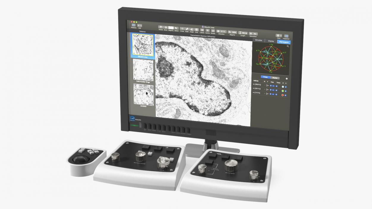 3D Electron Microscope Monitor With Control Panel