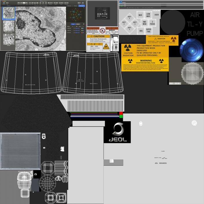 3D Electron Microscope Monitor With Control Panel