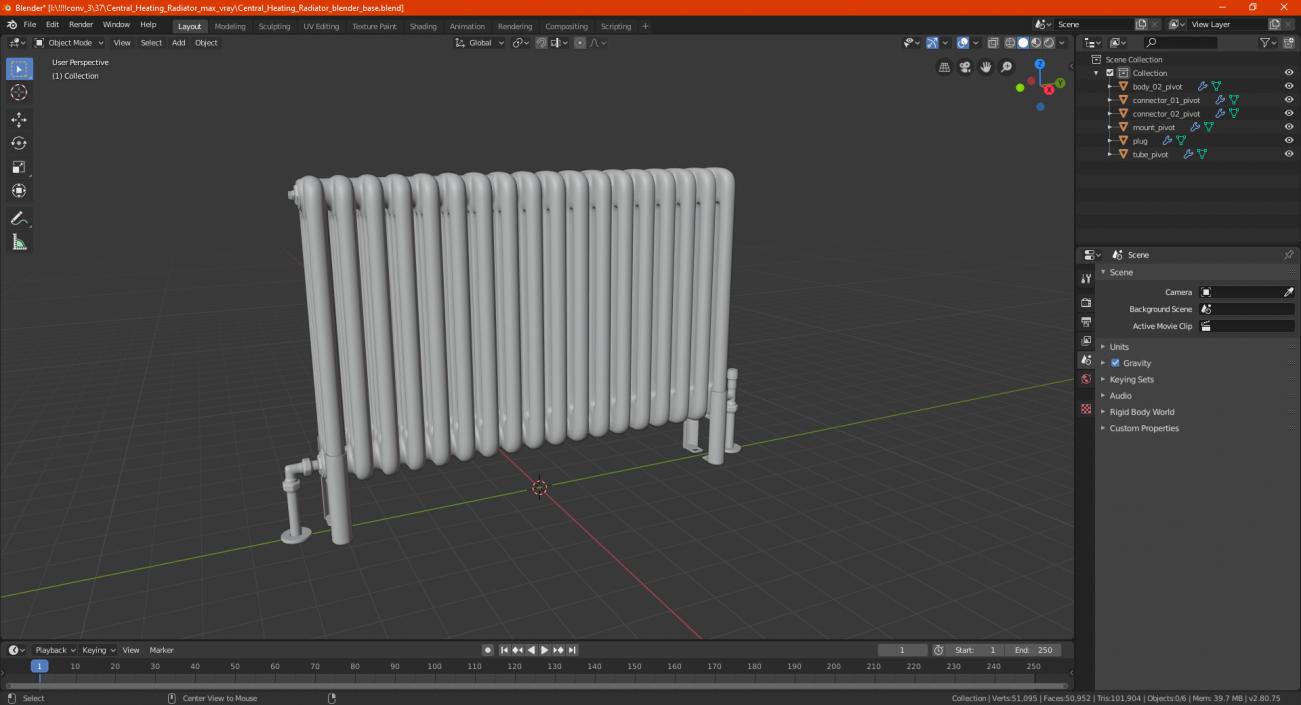 Central Heating Radiator 3D model