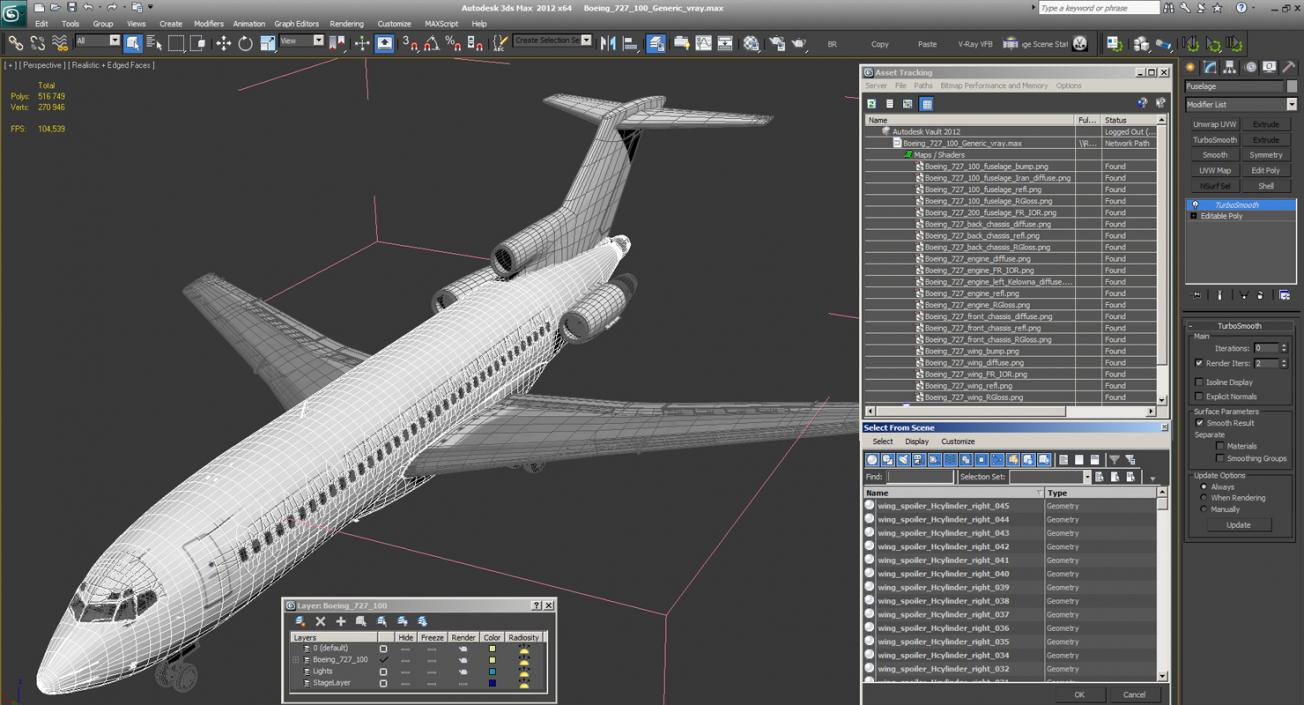 Boeing 727-100 Generic 3D