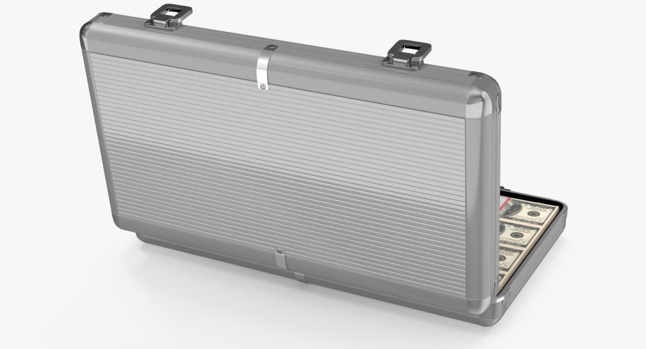 Aluminum Case Full Of Money 3D