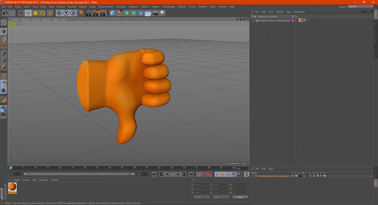 3D model Thumbs Down Gesture Emoji