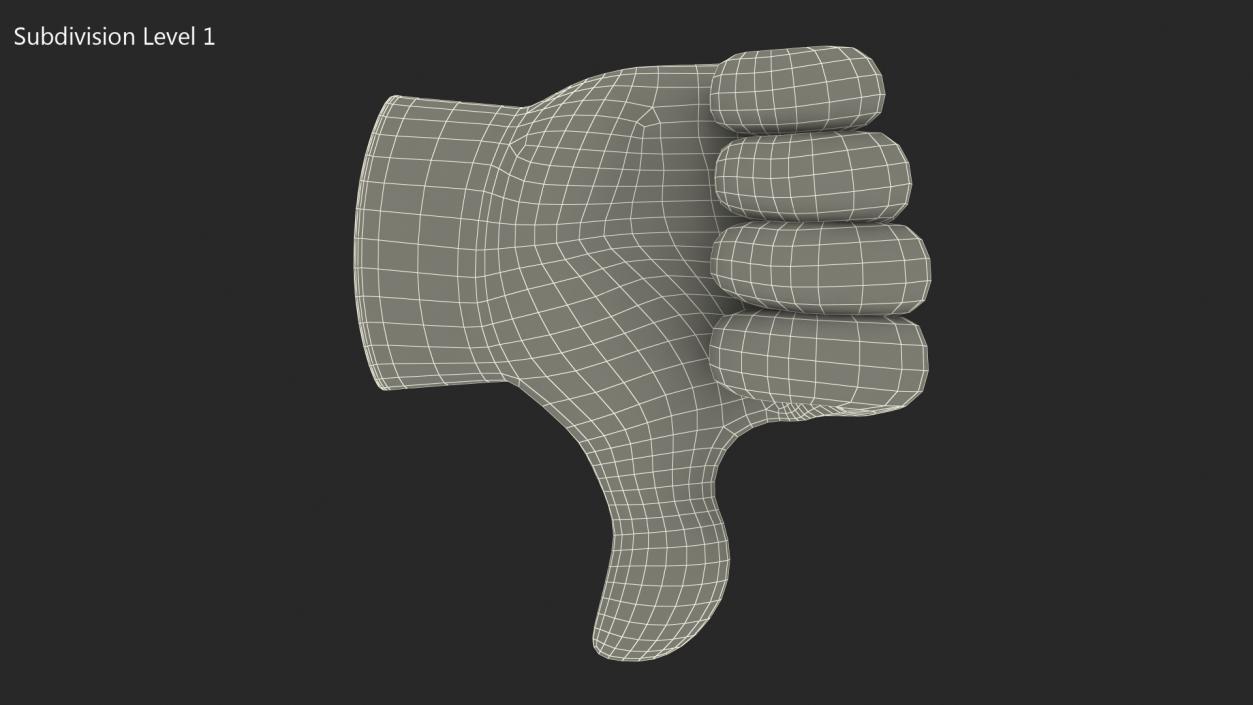 3D model Thumbs Down Gesture Emoji