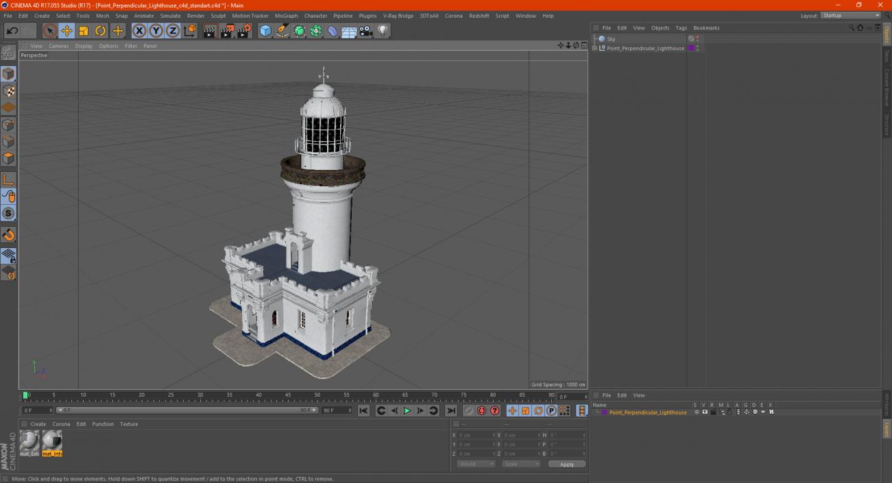 3D model Point Perpendicular Lighthouse