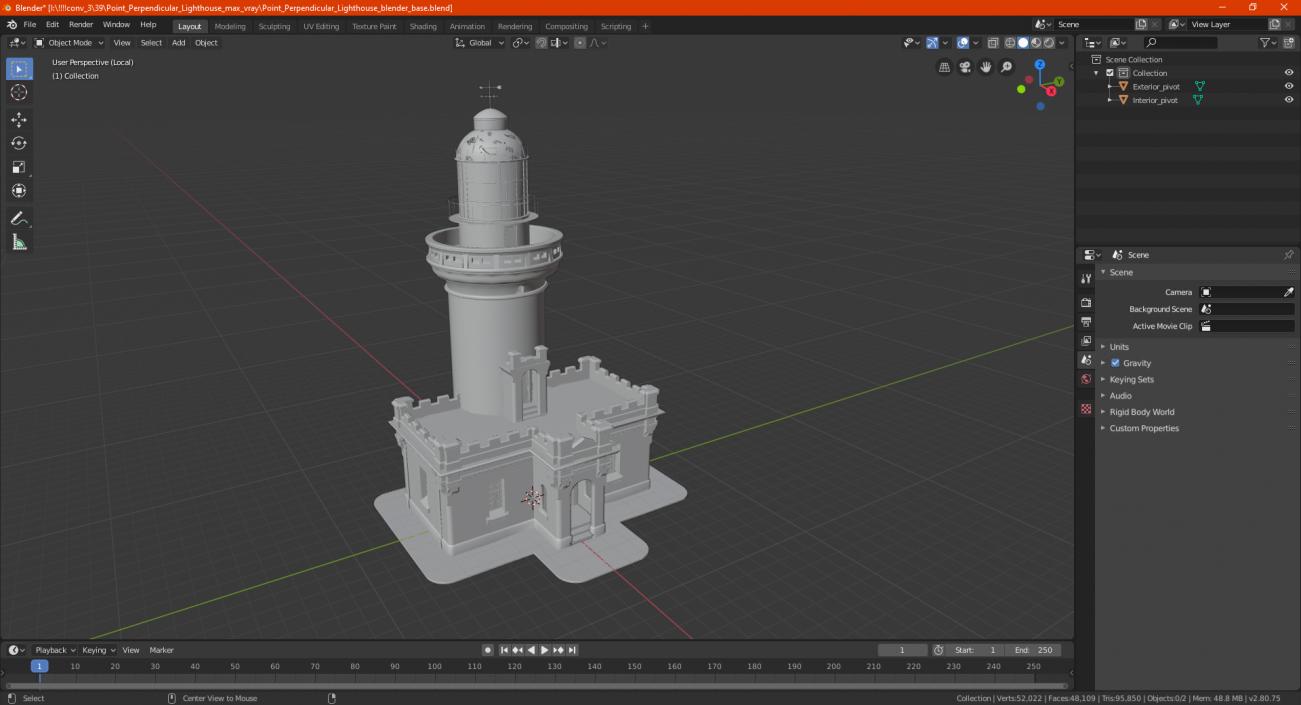 3D model Point Perpendicular Lighthouse