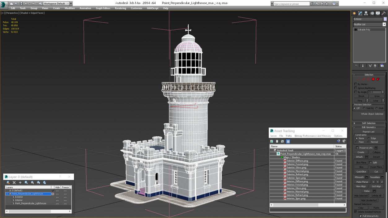 3D model Point Perpendicular Lighthouse