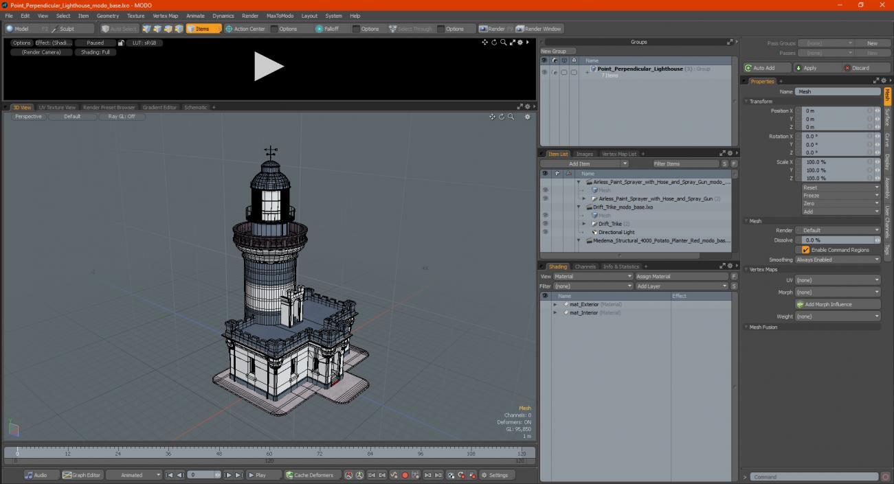 3D model Point Perpendicular Lighthouse