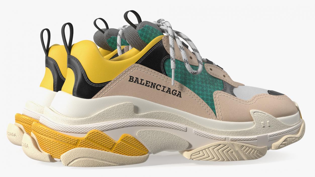 3D Balenciaga Sneakers Yellow