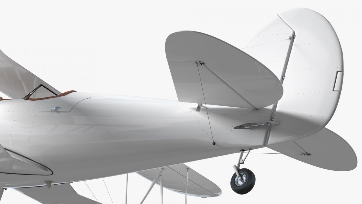 Coastal Biplane YMF-5 White Rigged 3D model