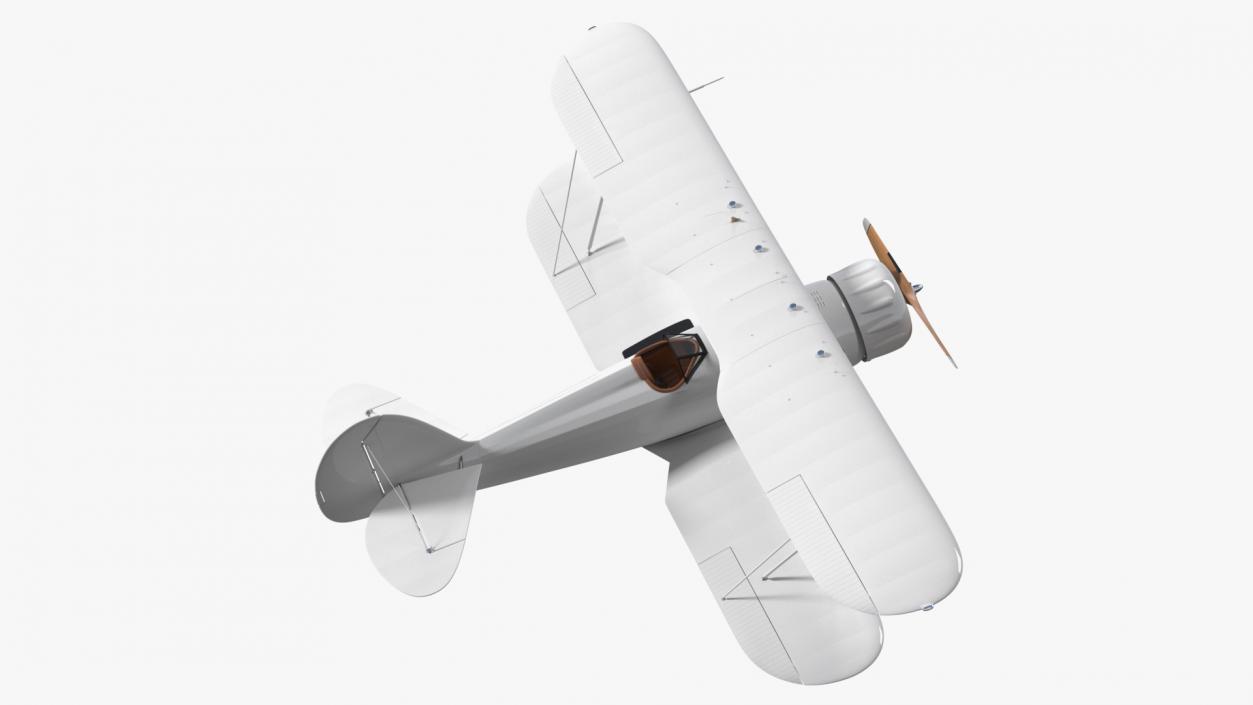 Coastal Biplane YMF-5 White Rigged 3D model