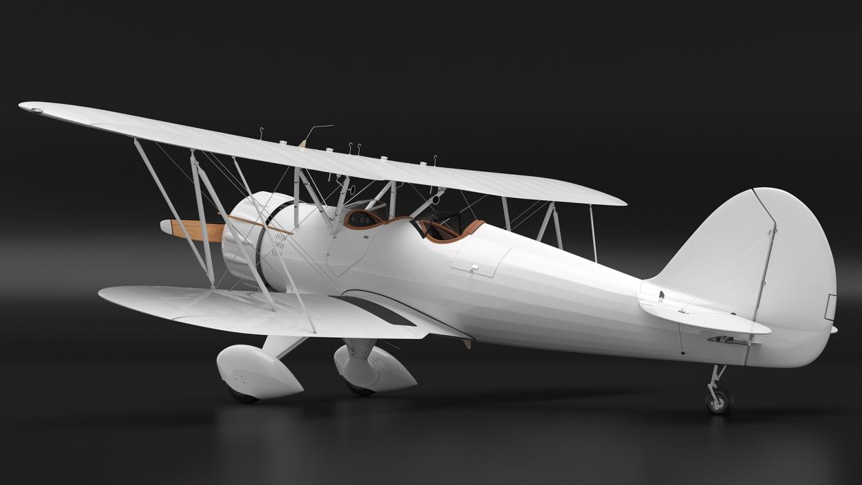 Coastal Biplane YMF-5 White Rigged 3D model