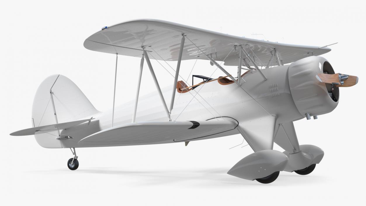 Coastal Biplane YMF-5 White Rigged 3D model