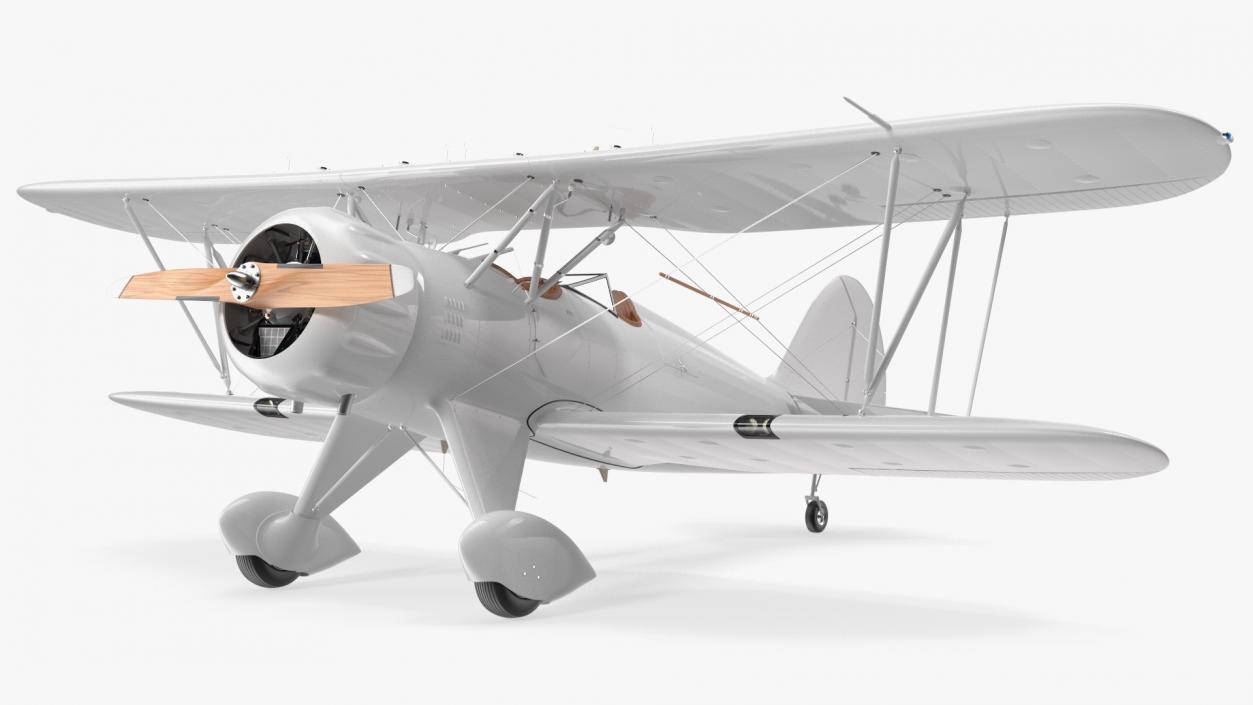 Coastal Biplane YMF-5 White Rigged 3D model