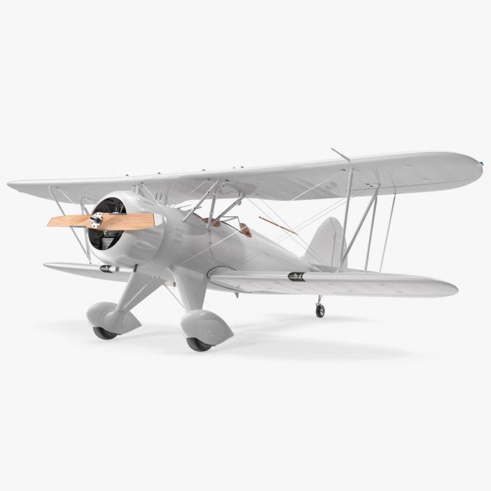 Coastal Biplane YMF-5 White Rigged 3D model