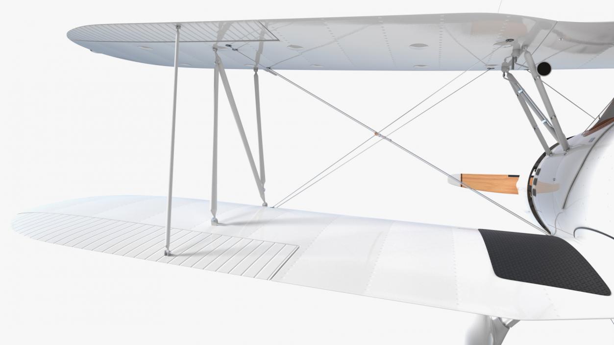 Coastal Biplane YMF-5 White Rigged 3D model