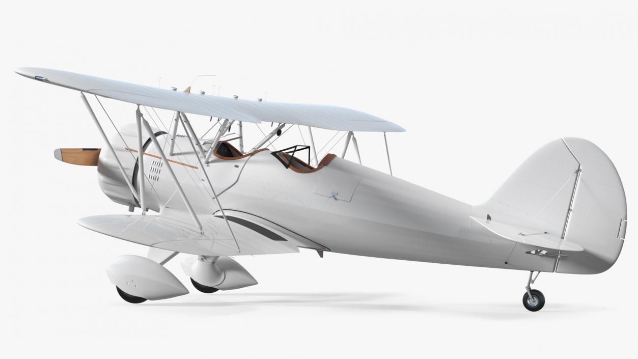 Coastal Biplane YMF-5 White Rigged 3D model