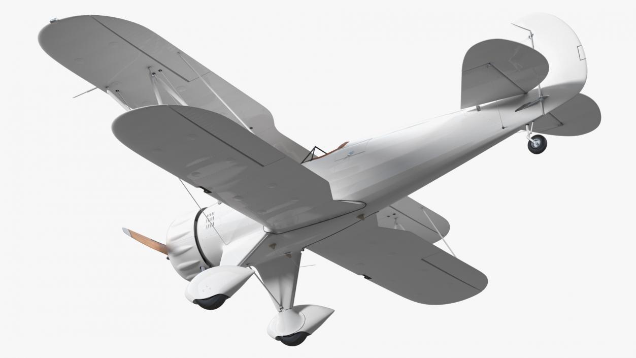 Coastal Biplane YMF-5 White Rigged 3D model